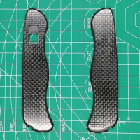 DIY Custom Made 3K Carbon Fiber Handle Scales With Pocket Clip Cut-Out for 111mm Swiss Army Sentinel Knife