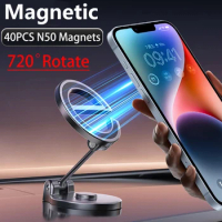 720 Rotate Magnetic Car Phone Holder Stand Support in Car for iPhone 12 13 14 15 Pro Max Magnet Car Air Vent Clip Cellphone Moun