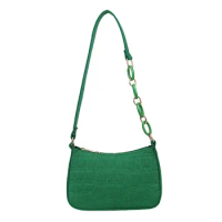Felt Material Fashion Chain Crossbody Bags Cheap Underarm Hand Bags Small Dumpling Shoulder Bag For Women