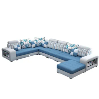 Living Room Sofa 6 Seat Set Design 2020 Best Fabric Living Room Furniture U Shape Sofa
