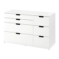 NORDLI 抽屜櫃/7抽, 白色, 120x76 公分