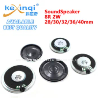 2pcs 2W 8R Ohm Round Audio Speaker DIY Stereo Woofer Loudspeaker Amplifier Headphone Sound Box 28/30/32/36/40mm Iron Case Thin