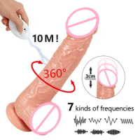 Telescopic Dildo Remote Control Heating Dildo for Women Realistic Penis Vibrators Lesbian Sex Toy Silicone Big Dick Masturbation