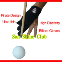 40pcs/lot high stretch 3 finger Skull-design billiard gloves/Pool Table Snooker billiard table Gloves