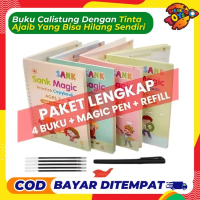 [ISI 4 BUKU + PULPEN + REFILL] Buku Ajaib Bisa Hapus Sendiri, Sank Magic Alphabet Practice Book Set 