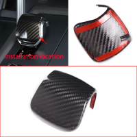 Real Carbon Fiber Gear Shift Knob Cover Decoration for Land Rover Discovery 5 LR5 Range Rover Velar 21-22 Auto interior moulding