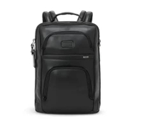 TUMI Alpha Large 17” Expandable Backpack Leather Bag - Tas Ransel Pria - Black
