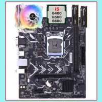 B250 LGA1151 Gaming Motherboard with M.2 SSD Slot Processor Core i5 6400 6500 6600K 4 Tubes CPU Cooler 2*16G Memory 32G DDR4 RAM
