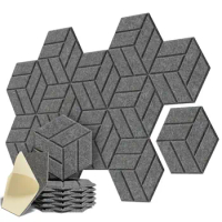 12 Pcs Self-adhesive Acoustic Panels Sound Absorbing Soundproof Wall Panels Hexagon Panels To Absorb Noise Sound Proofing Foam