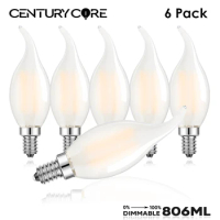 Candle C35 Led Bulb E14 220V Dimmable 6.5W High Lumen 806LM Warm White Replace Pendant Chandelier Frosted Vintage Filament Lamp
