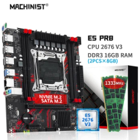 MACHINIST X99 PR8 Motherboard Combo Kit Xeon E5 2676 V3 CPU LGA 2011-3 Processor 8G*2=16GB DDR3 1333MHz RAM Memory NVME M.2 SATА