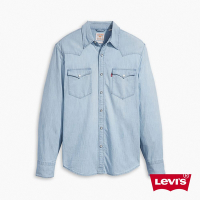 Levis 男款  BARSTOW WESTERN 50 s 短牛角復古牛仔襯衫 / 經典藍