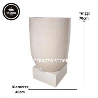 Bak Mandi Teraso Model Kapsul Tinggi I Bak Mandi Terazzo Murah & Mewah Portable Putih Marmer