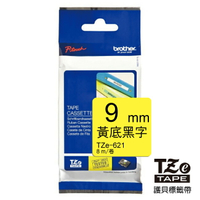 Brother TZe-621 護貝標籤帶 ( 9mm黃底黑字 )