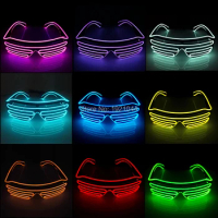 EL Wire Neon LED Light Up Shutter Glasses, Flashing EL Inverter, Costume Party Decoration, Fashionable, Red Color, New