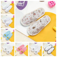 Children's Disposable Slippers Cute Portable Slippers Hotel One-Time Non-Slip Thick Bottom Kindergarten Kids Slippers One Size