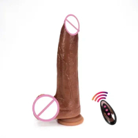 5CM Thick Realistic Big Penis Electric Big Cock Automatic Retractable Dildo Remote Control Vibrator Silicone Sex Toy for Women