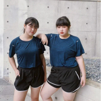 【Want-Meow】100公斤可穿/防曝光拉鍊口袋彈性真理短褲/真理褲/運動褲女運動褲(大碼/大尺碼/加大碼)