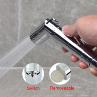 Handheld Toilet Bidet Shattaf Sprayer Adjustable Water Shower Spray Chrome Plated Plastic ABS Bathroom Accessories Turn on/off
