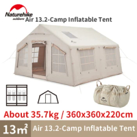 Naturehike 13.2 Air Tent Inflatable Wall Tent House Shelter 4-5 People Glamping Travel Outdoor Camping Travel Large Space 600D