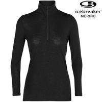 Icebreaker Everyday BF175 女款 半開襟長袖上衣/美麗諾羊毛 104473 001 黑