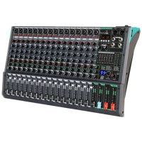 Biner PA16 16 Channel Digital audio console 48V Phantom Power Built-in 99 Reverb Effect professional audio mixer