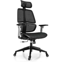 Swivel Ergonomic Task Chair With Adjustable Headrest and Arms Computer Mesh Chair for Home Office Black Gaming Desk Armchair
