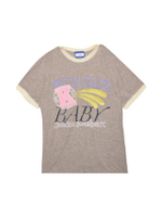 (LS2-25) เสื้อยืด Ringer Tee สำหรับผู้หญิง สีเบจ