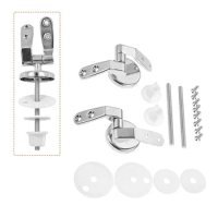 2Pcs Bathroom Zinc Alloy Seat Hinge Flush Toilet Cover Mounting Connector Toilet Lid Hinge Mounting Fittings Replacement Parts