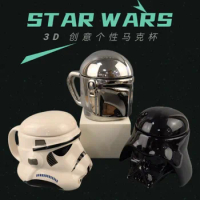 Hot Toys Star Wars Black Knight Mark Cup Stars Wars Anime Figure White Soldier 3D Covered Mug Cup Mike Cup Coffee Cup Kids Gift