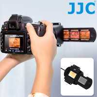JJC拷貝翻拍底片35mm幻燈片數位化LED補光燈支架組FDA-LED1(支架相容Nikon原廠底片數位化連接器ES-2;顯色指數95+;色溫6500K)亦適佳能索尼微距鏡頭相機