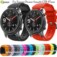 For Xiaomi Huami Amazfit GTR 47mm 22MM silicone watch band for Huawei Watch GT 46mm sport replacement WatchBand smartwatch strap