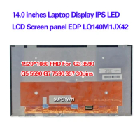 14.0 inches Laptop Display IPS LED LCD Screen panel EDP LQ140M1JX42 1920*1080 FHD For Dell G3 3590 G5 5590 G7 7590 357 30pins