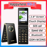 WCDMA flip GSM cell phones Cover Elderly Push-button cheap Mobile phone Quick Dial SOS Blacklist Torch Large Key Camera