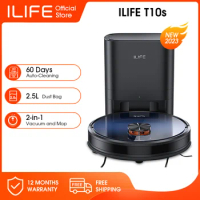 ILIFE T10s LDS Vacuum Cleaner Robot,Auto Empty Station for 60 Days,2.5L Large Dust Bag,App Remote Control,3000Pa Suction