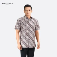 Keris Gallery Kemeja Batik Relaxed Fit Lengan Pendek Motif Parang Lintang Ayu - Coklat S