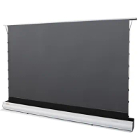 TRINOVISUALS New Generation Alr Projector Screen Motorized Floor Screen For UST Laser Projector 4k HD Home Cinema Screen