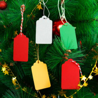 50pcs/lot 2colours red green tag 4x7cm Merry Christmas tag Gift Hang tag Christmas decorations Gift tag