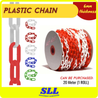 6mmx20meter ( 1 ROLL ) Plastic Chain 6mm Width for Safety Road Cone PVC Chain Gate Rantai Pagar Kese
