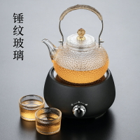 耐高溫錘紋玻璃燒水壺煮茶壺日式泡茶器迷你陶瓷電陶爐茶爐茶具