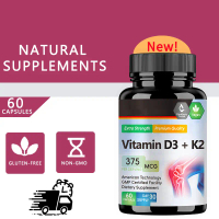 Vitamin D3 + K2 (10000 IU), hỗ trợ xương chắc khỏe, tăng cường hấp thu canxi,60 viên