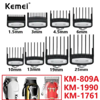 Professional 8 Pcs Hair Clipper Limit Comb 1.5 4.5mm Cutting Guide Attachment Barber Replacement Combs For Kemei KM-1990 809A