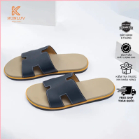 Dép HM Nam Nữ MS38 Chính Hãng Cao Cấp Sandal Quai Ngang Da Microfiber Sang Trọng Thời Trang Đi Làm,
