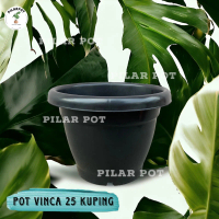 Pot Bunga Tanaman Plastik Hitam Vinca 25 Kuping - VINCA 25 KUPING