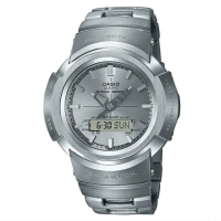 【CASIO 卡西歐】G-SHOCK 全金屬 六局電波接收 多功能雙顯腕錶 禮物推薦 畢業禮物(AWM-500D-1A8)