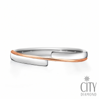 【City Diamond 引雅】『紅』14K天然鑽石白K金雙色玫瑰金戒指 鑽戒 婚戒 男戒 對戒(浮光留影系列)