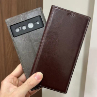 Magnetic Genuine Leather Skin Flip Wallet Book Phone Case Cover On For Google Pixel 8 7 6 Pro 7a 6a 5G Pixel7 Pixel8 a 128/256