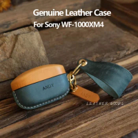 Genuine Leather For SONY WF-1000XM5 Case Luxury Real Leather Custom Made Handmade wf 1000xm4 Cover Bluetooth Earphone Cases