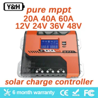 Y&H Mppt Solar Charge Controller 12V 24V Solar Battery Charger 20A 40A 60A Solar Follower Panel Cont