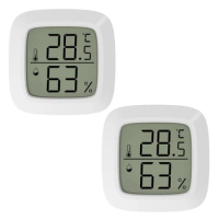 HOT-2 Pcs Mini Indoor Digital Hygrometer Thermometer With LCD Display And Thermometer For Home,Office,Fridge,Center Wheel(℃)